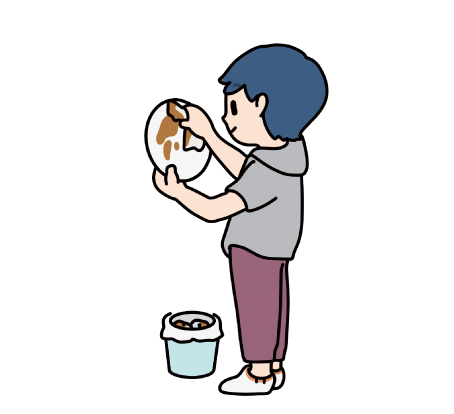 油あぶらなどを水みずに流ながさない